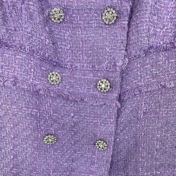 New Zara Tweed Rhinestone Button Dress - Picture 10 of 10